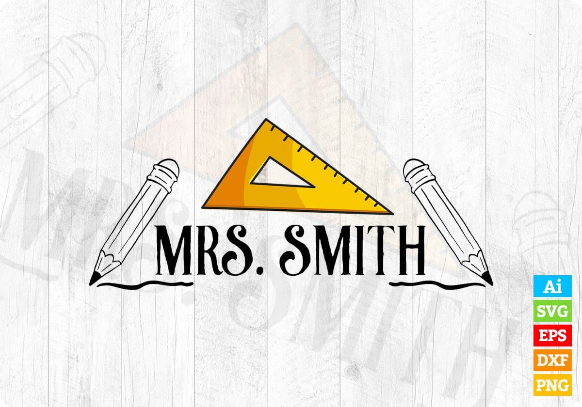 Mrs. Smith Editable T shirt Design In Ai Svg Png Cutting Printable Files