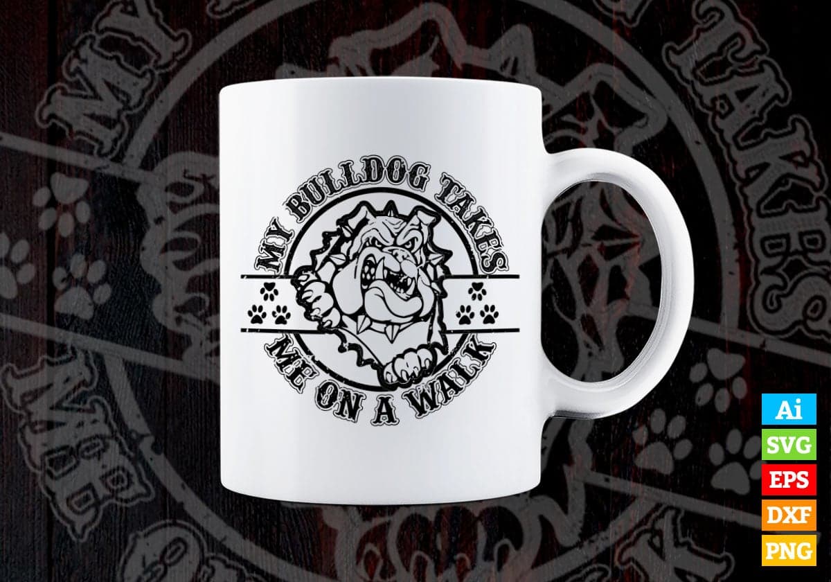 My Bulldog Thanks Me On a Walk Animal Vector T-shirt Design in Ai Svg Png Files
