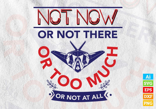 Not Now Or Not There Or Too Much Or Not At All Air Force Editable T shirt Design Svg Cutting Printable Files
