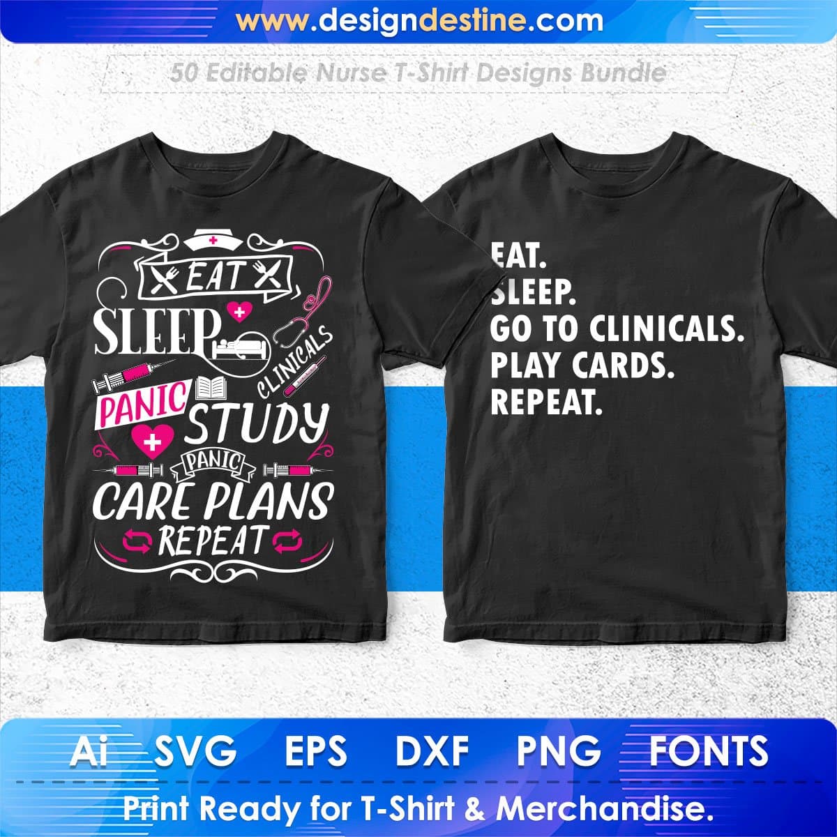 Nurse 50 Editable T-shirt Designs Bundle Part 1