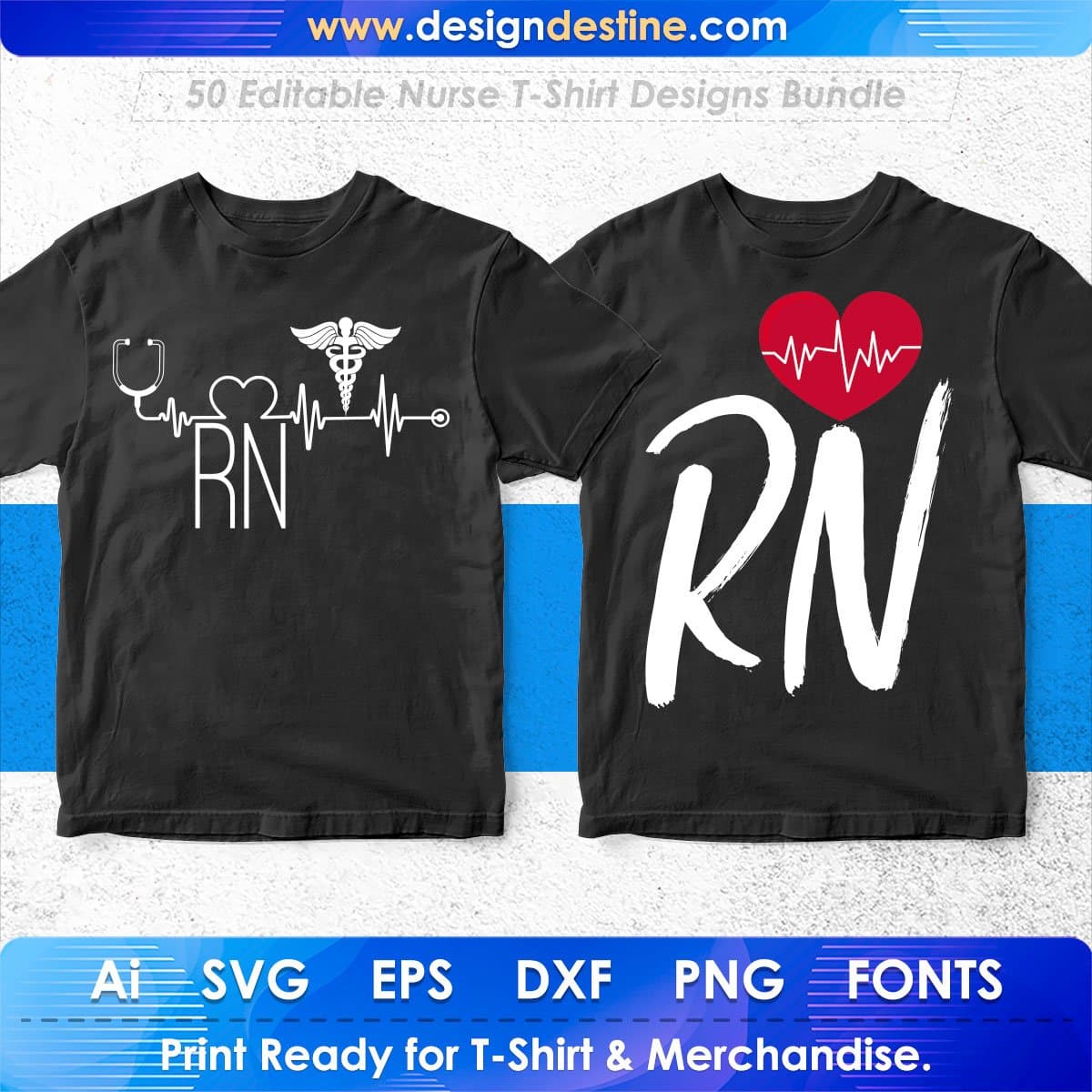 Nurse 50 Editable T-shirt Designs Bundle Part 2