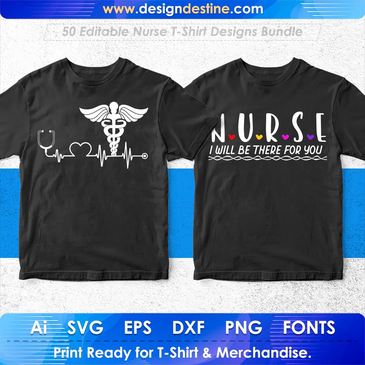 Nurse 50 Editable T-shirt Designs Bundle Part 2