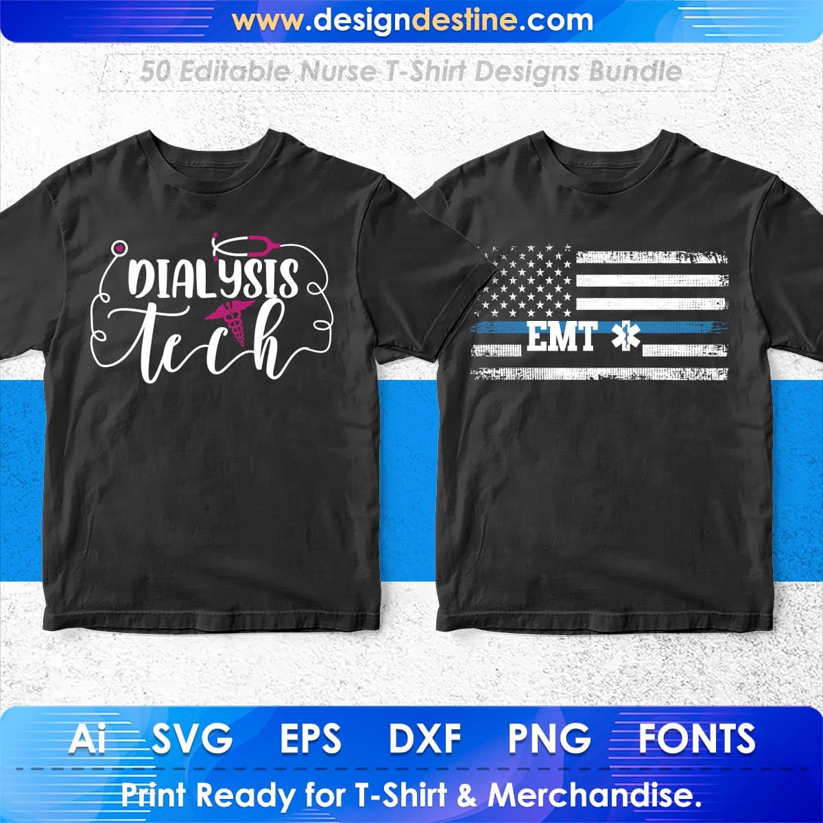 Nurse 50 Editable T-shirt Designs Bundle Part 2