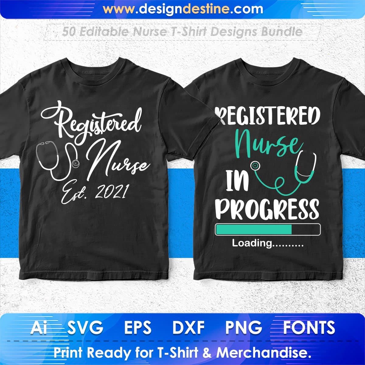Nurse 50 Editable T-shirt Designs Bundle Part 2