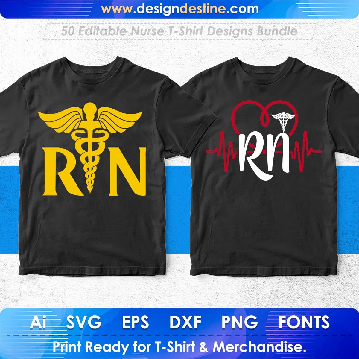 Nurse 50 Editable T-shirt Designs Bundle Part 2