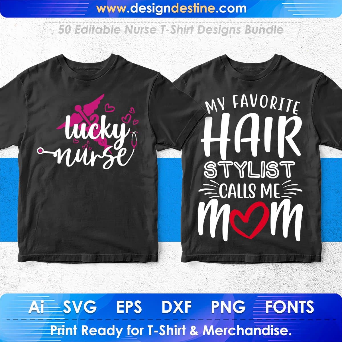 Nurse 50 Editable T-shirt Designs Bundle Part 2