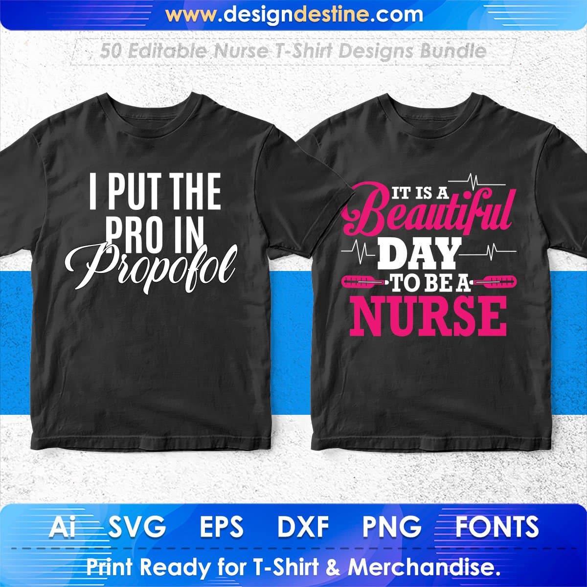 Nurse 50 Editable T-shirt Designs Bundle Part 2