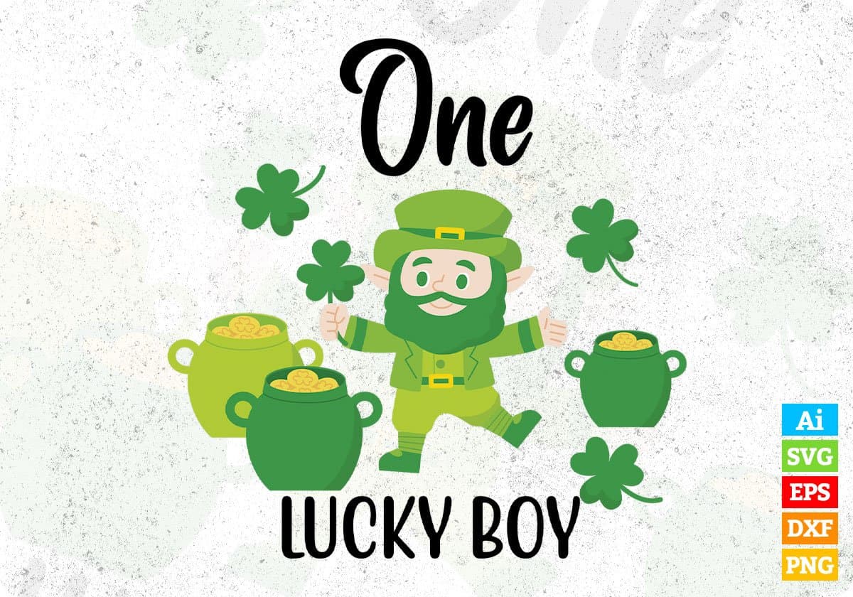 One Lucky Boy St Patrick's Day T shirt Design In Svg Png Cutting Printable Files