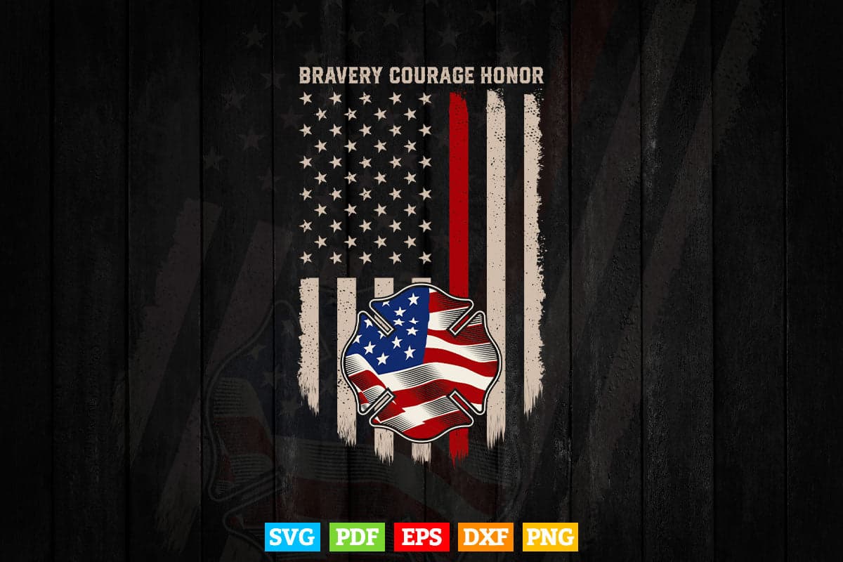 Patriot Apparel Hero Thin Red Line Firefighter Hooded Svg T shirt Design.