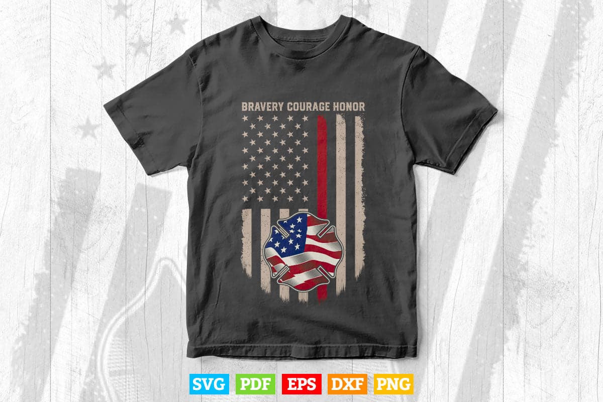 Patriot Apparel Hero Thin Red Line Firefighter Hooded Svg T shirt Design.