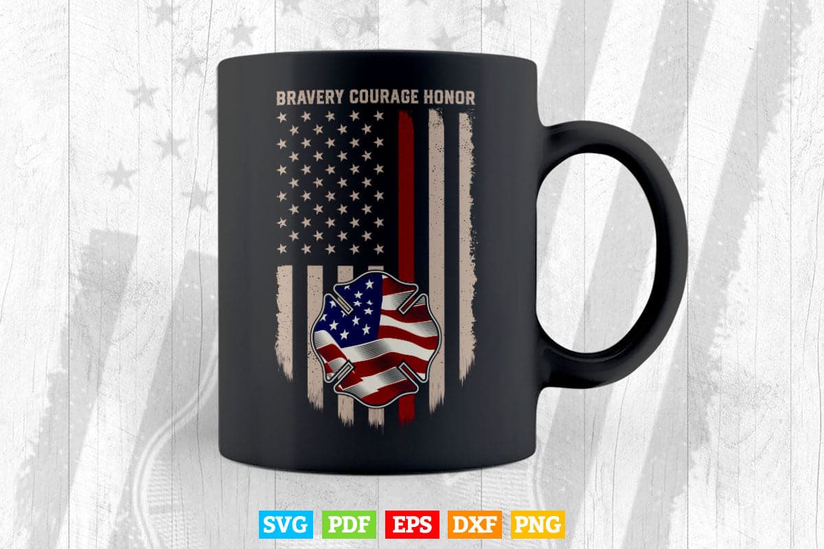 Patriot Apparel Hero Thin Red Line Firefighter Hooded Svg T shirt Design.