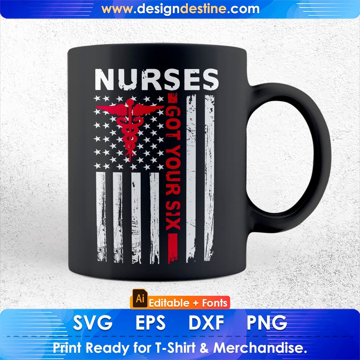 Patriotic Registered Nurse Funny Lpn Cna Rn Nurse Editable T shirt Design In Ai Svg Files