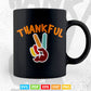 Peace Hand Sign Thankful Turkey Thanksgiving Svg Png Cut Files.