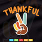 Peace Hand Sign Thankful Turkey Thanksgiving Svg Png Cut Files.