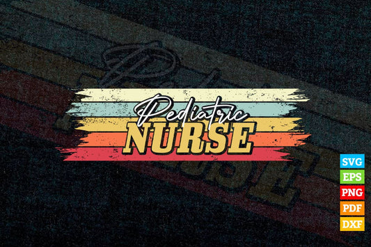 Pediatric Nurse Picu nurse Nursing Vintage Vector T shirt Design in Svg Png Cricut Files