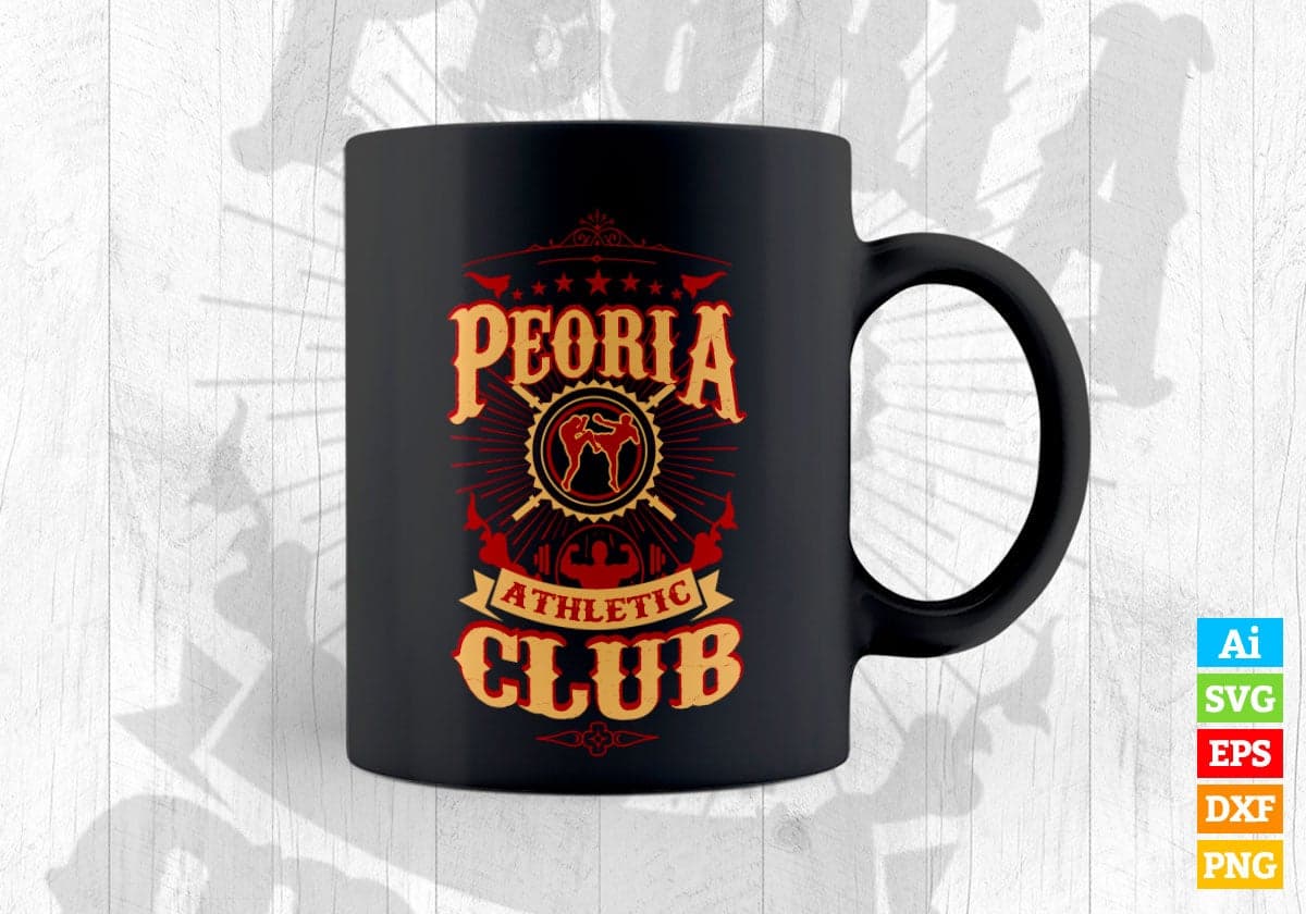 Peoria Athletic Club Boxing Vector T-shirt Design in Ai Svg Png Files