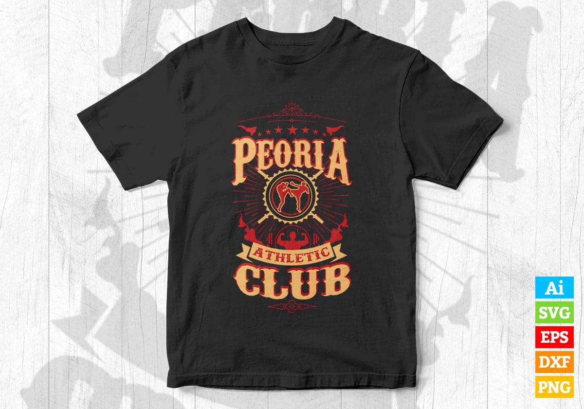 Peoria Athletic Club Boxing Vector T-shirt Design in Ai Svg Png Files