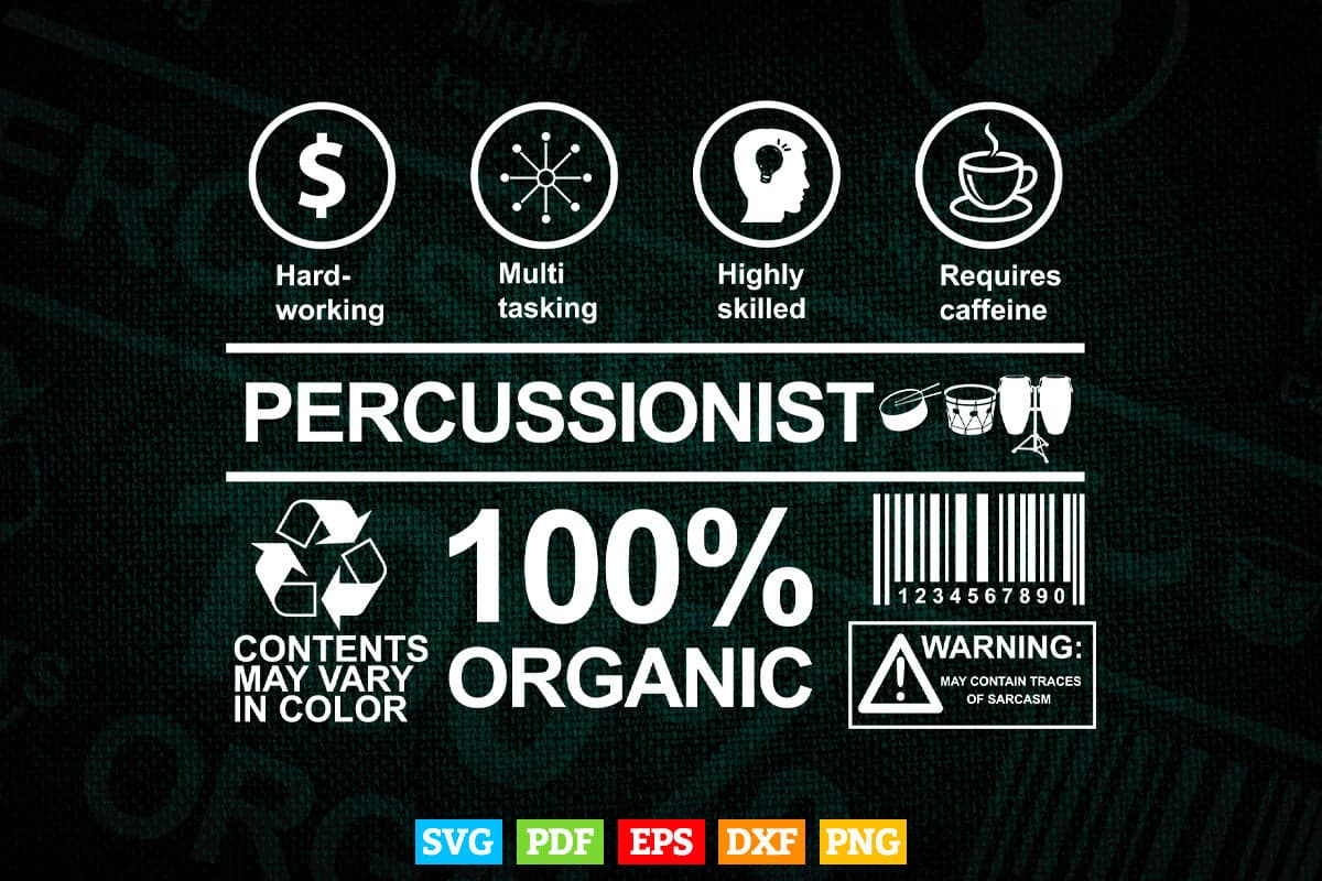 Percussion Funny Multi Tasking Theme Percussionist Svg Files.
