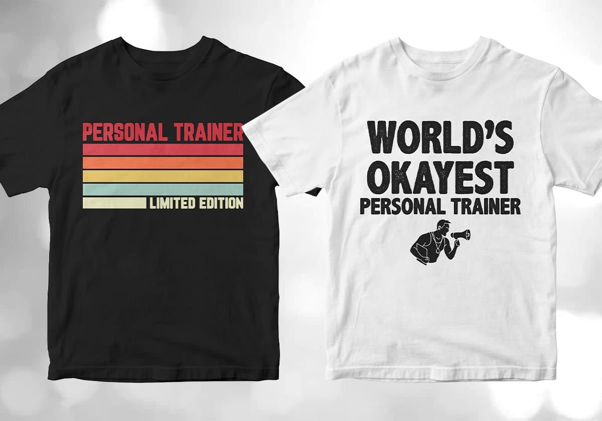 Personal Trainer 25 Editable T-shirt Designs Bundle