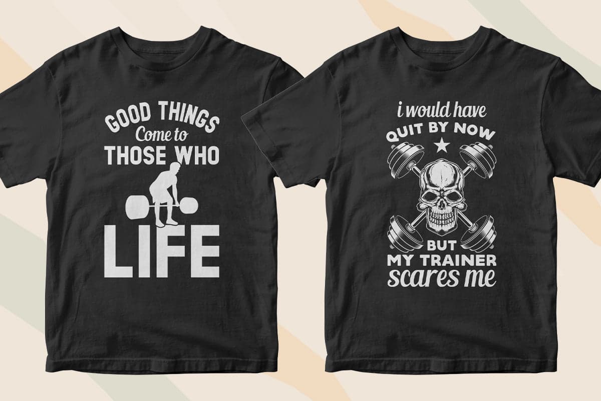 Personal Trainer 50 Editable T-shirt Designs Bundle Part 1