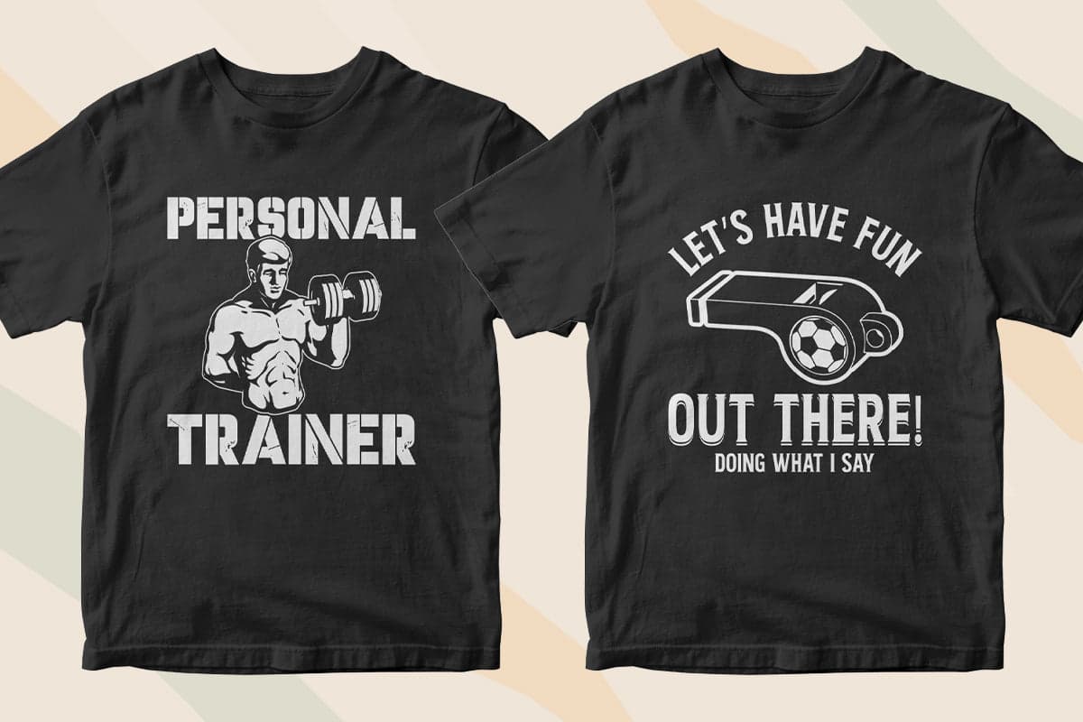 Personal Trainer 50 Editable T-shirt Designs Bundle Part 1