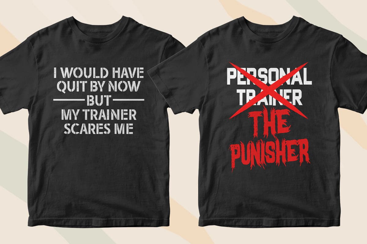 Personal Trainer 50 Editable T-shirt Designs Bundle Part 1