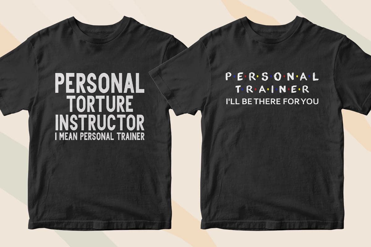 Personal Trainer 50 Editable T-shirt Designs Bundle Part 1