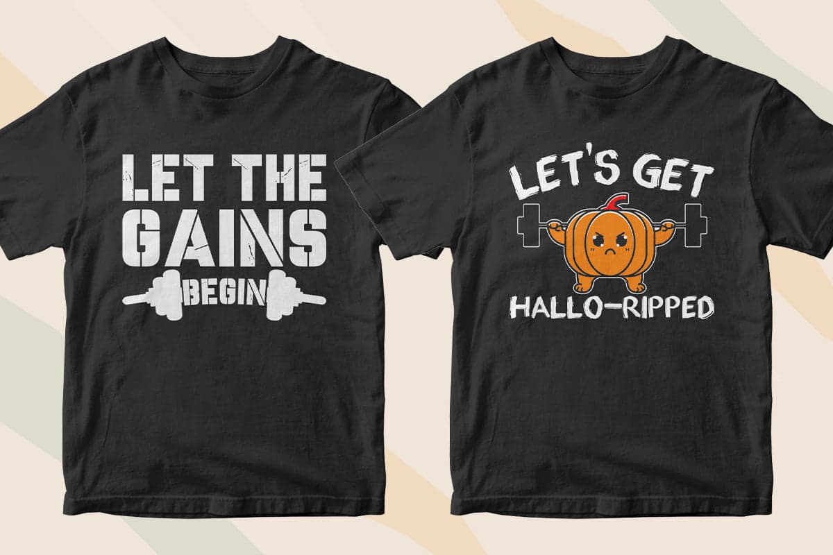 Personal Trainer 50 Editable T-shirt Designs Bundle Part 1