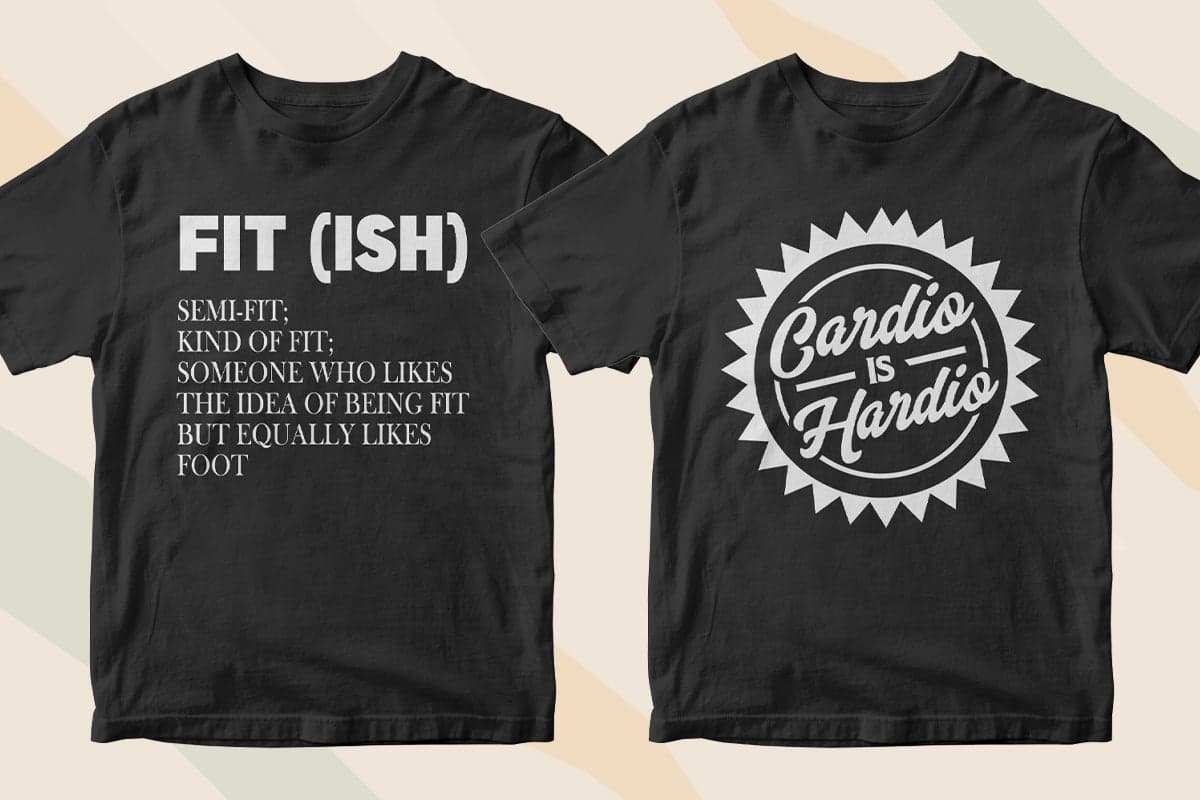 Personal Trainer 50 Editable T-shirt Designs Bundle Part 1