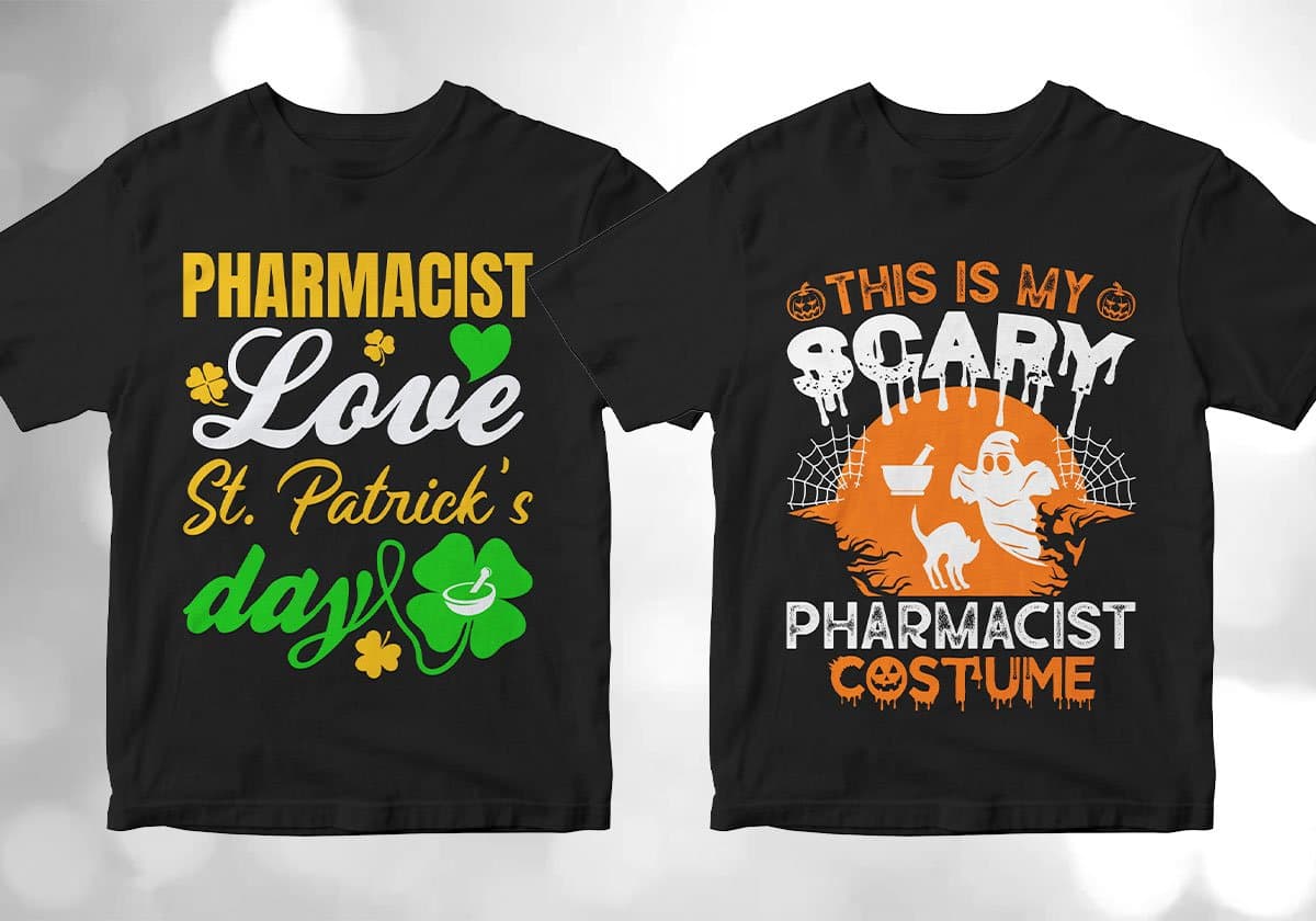 Pharmacist 25 Editable T-shirt Designs Bundle