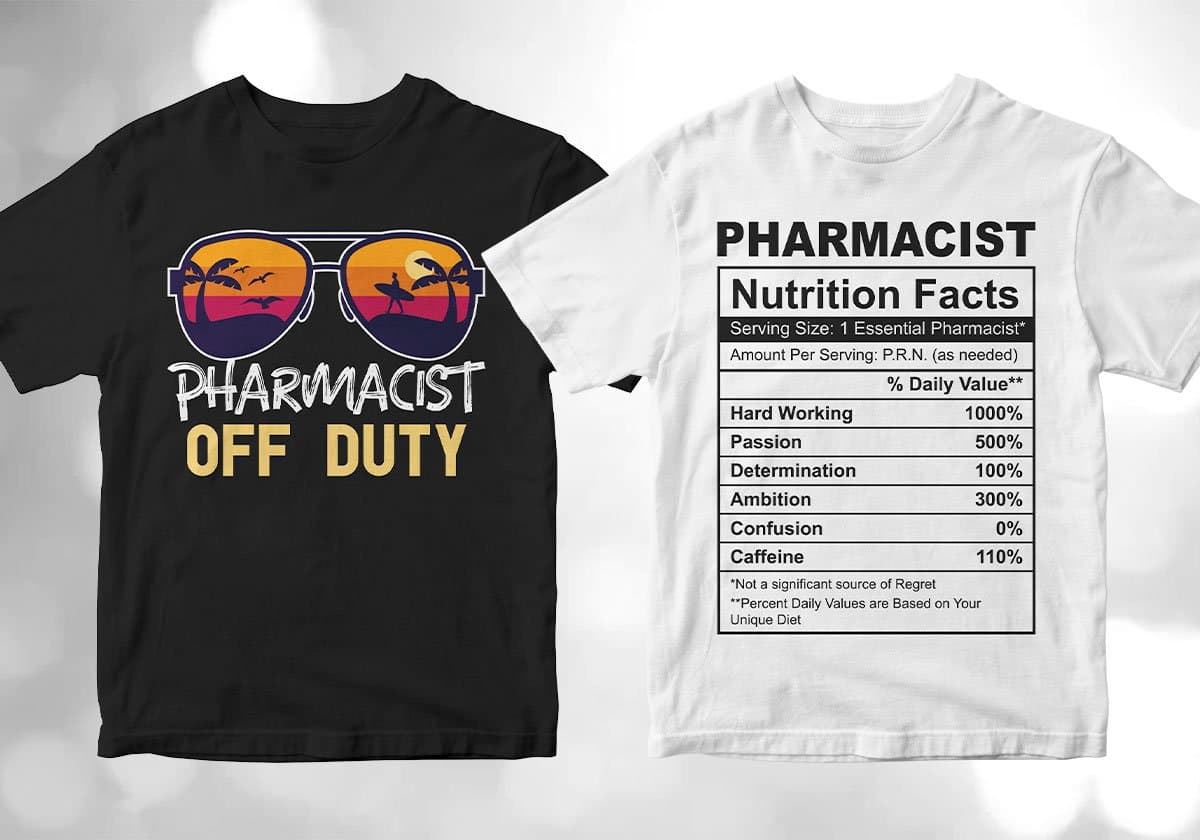 Pharmacist 25 Editable T-shirt Designs Bundle
