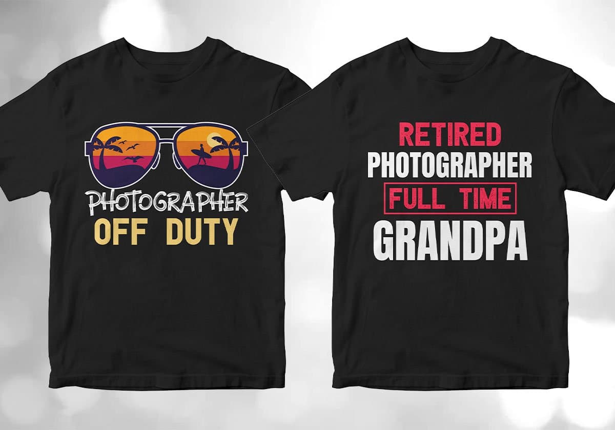 Photographer 25 Editable T-shirt Designs Bundle