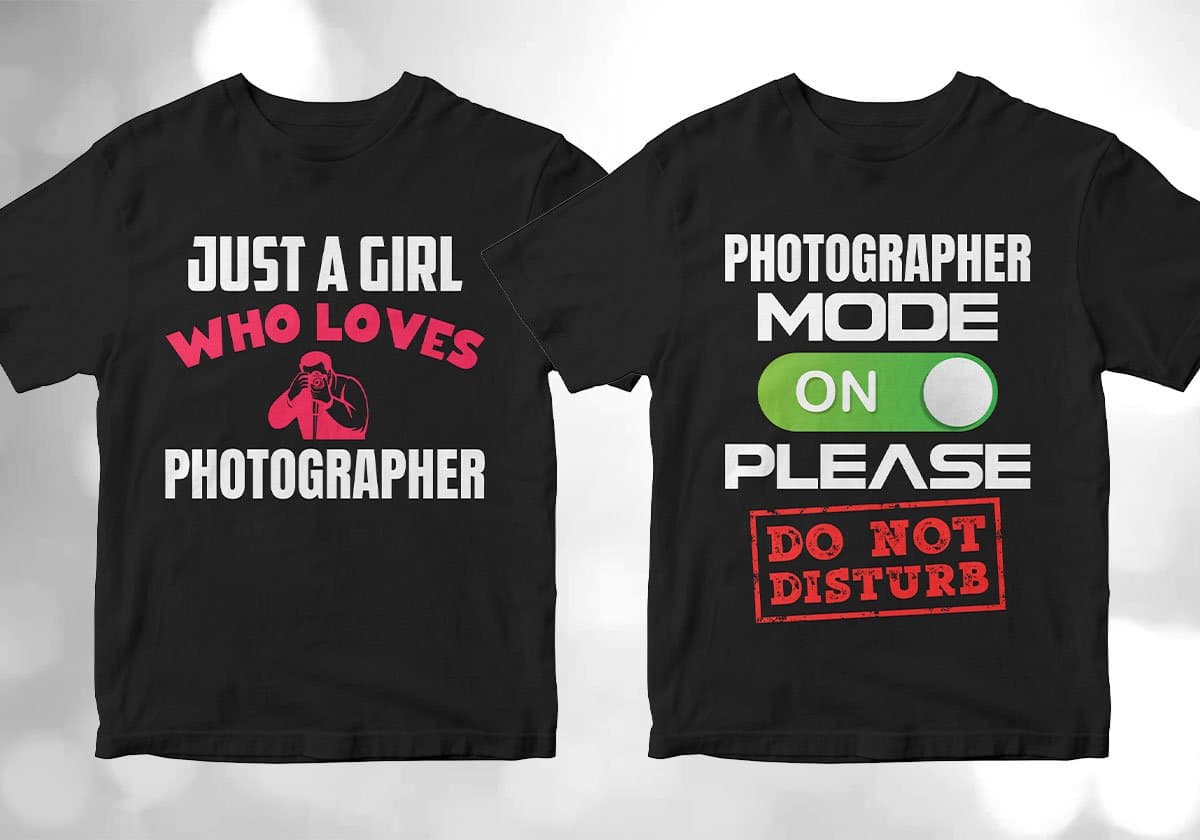 Photographer 25 Editable T-shirt Designs Bundle