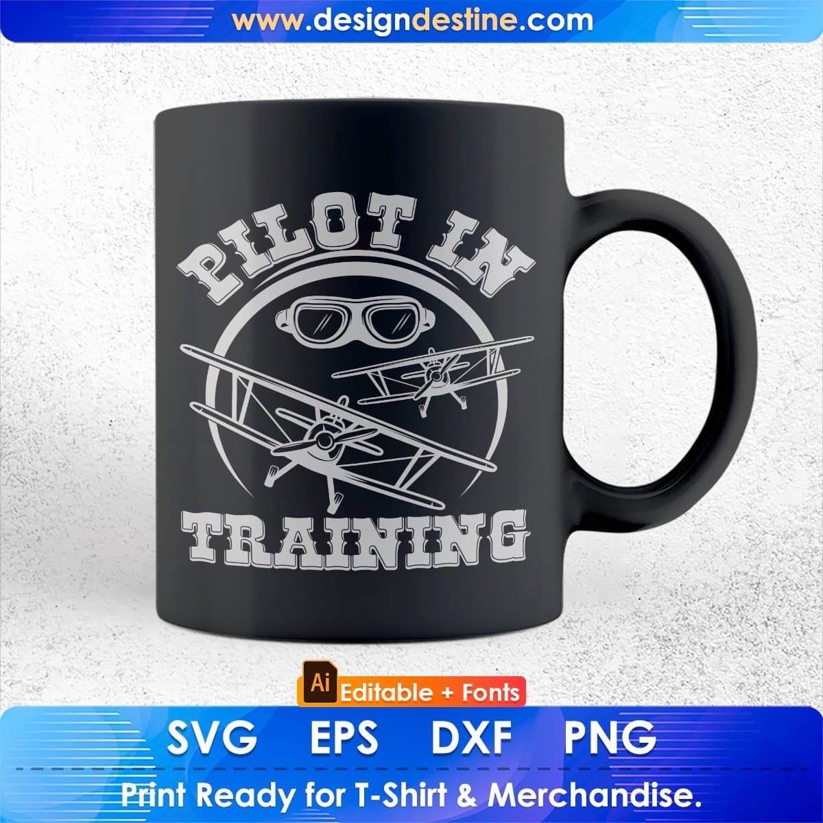 Pilot In Training Aviation Editable T shirt Design In Ai Svg Printable Files