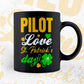 Pilot Love St. Patrick's Day Editable Vector T-shirt Designs Png Svg Files