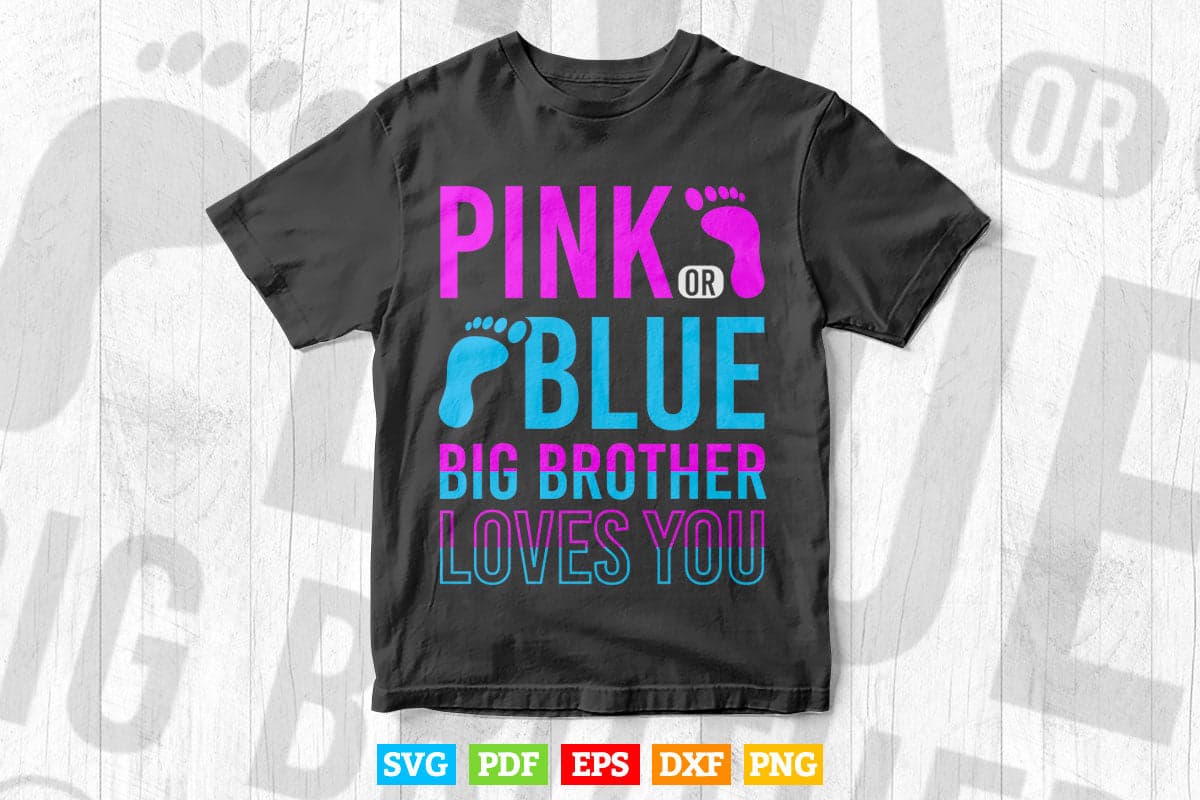 Pink Blue Big Brother Love You Svg Png Cut Files.