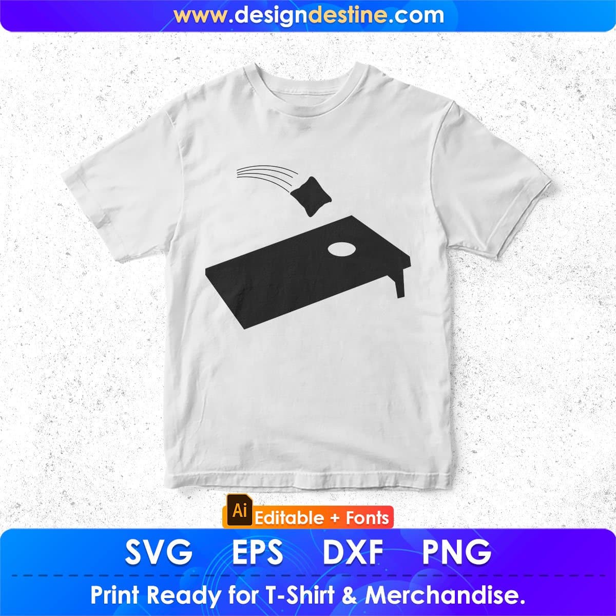 Play Cornhole Editable T shirt Design In Ai Svg Png Cutting Printable Files