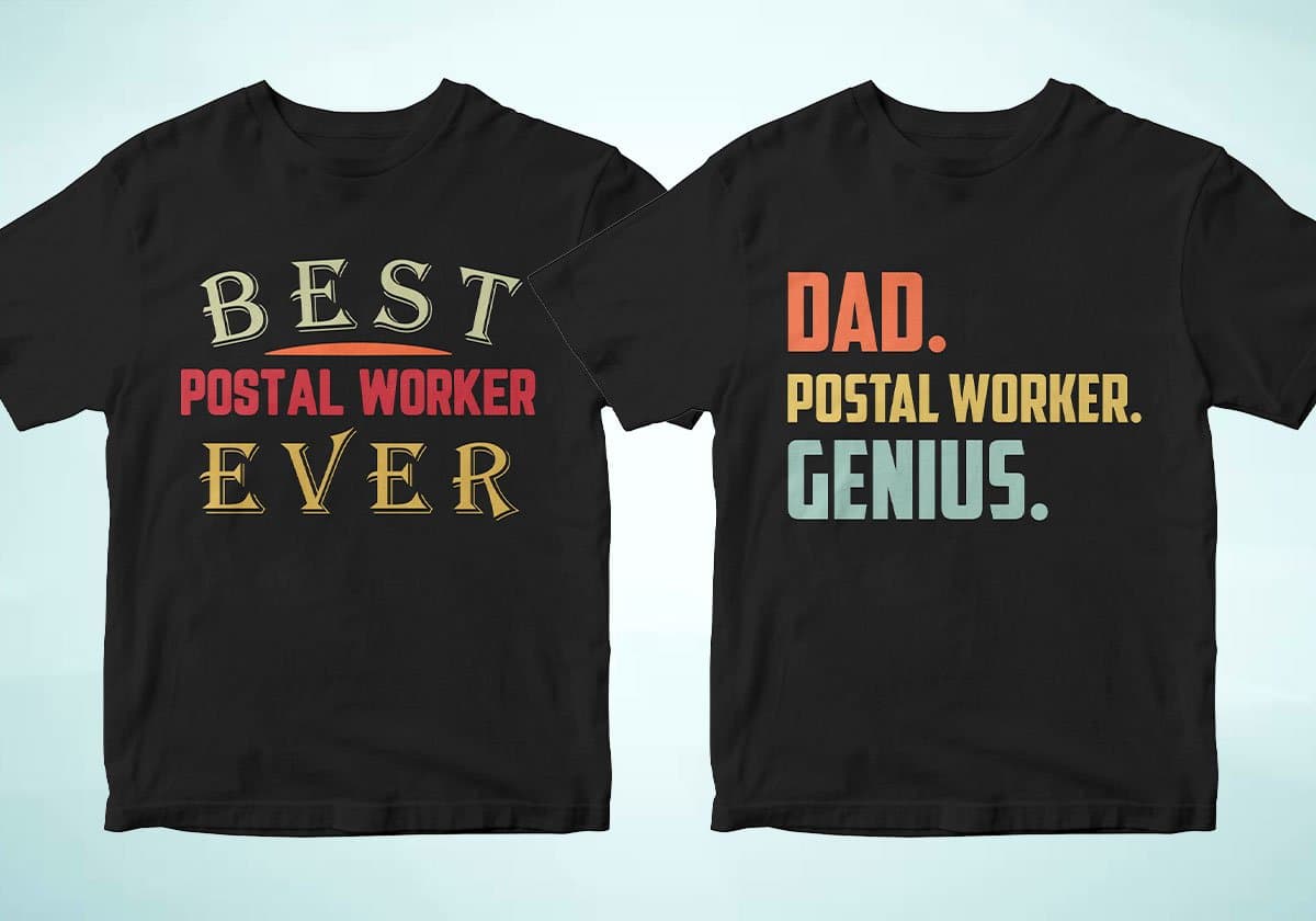 Postal Worker 25 Editable T-shirt Designs Bundle