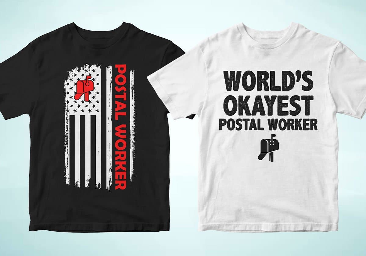 Postal Worker 25 Editable T-shirt Designs Bundle