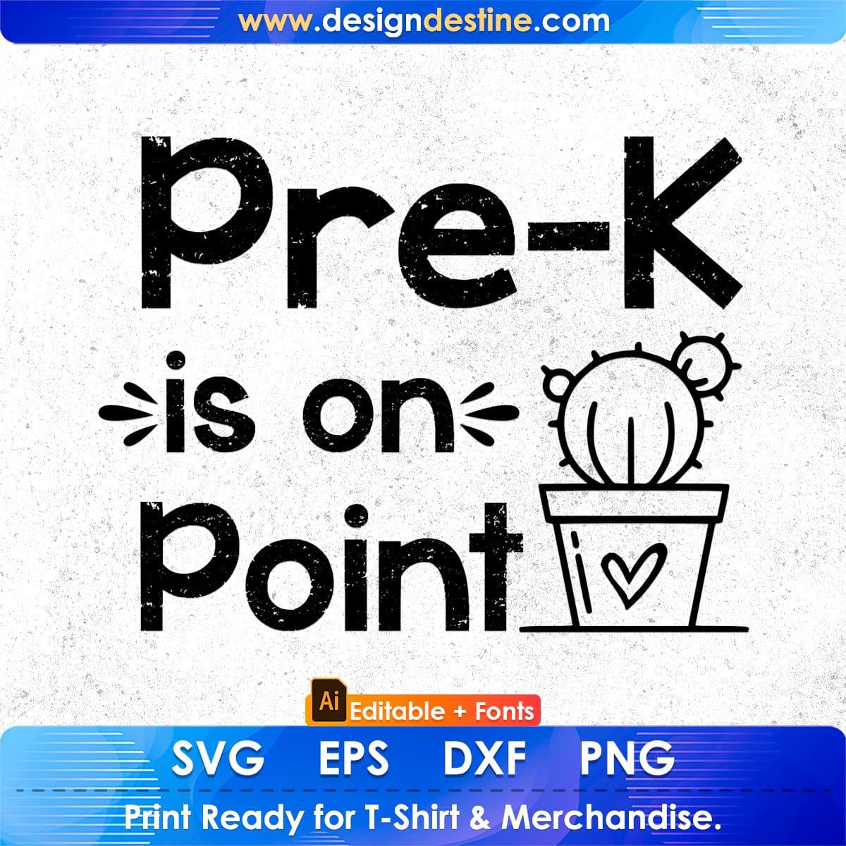 Pre-K Is On Point Teacher's day Editable T shirt Design In Ai Svg Png Cutting Printable Files