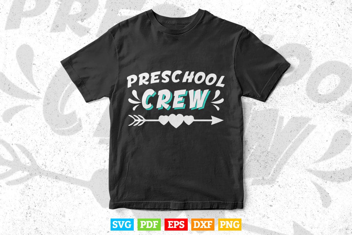 Preschool Crew Teacher's Day Svg T shirt Design.