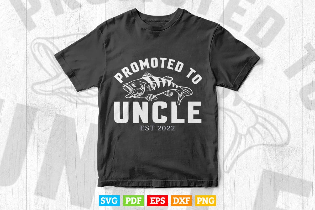 Promoted to Uncle Pregnancy Announcement Fishing Svg Png Cut Files.