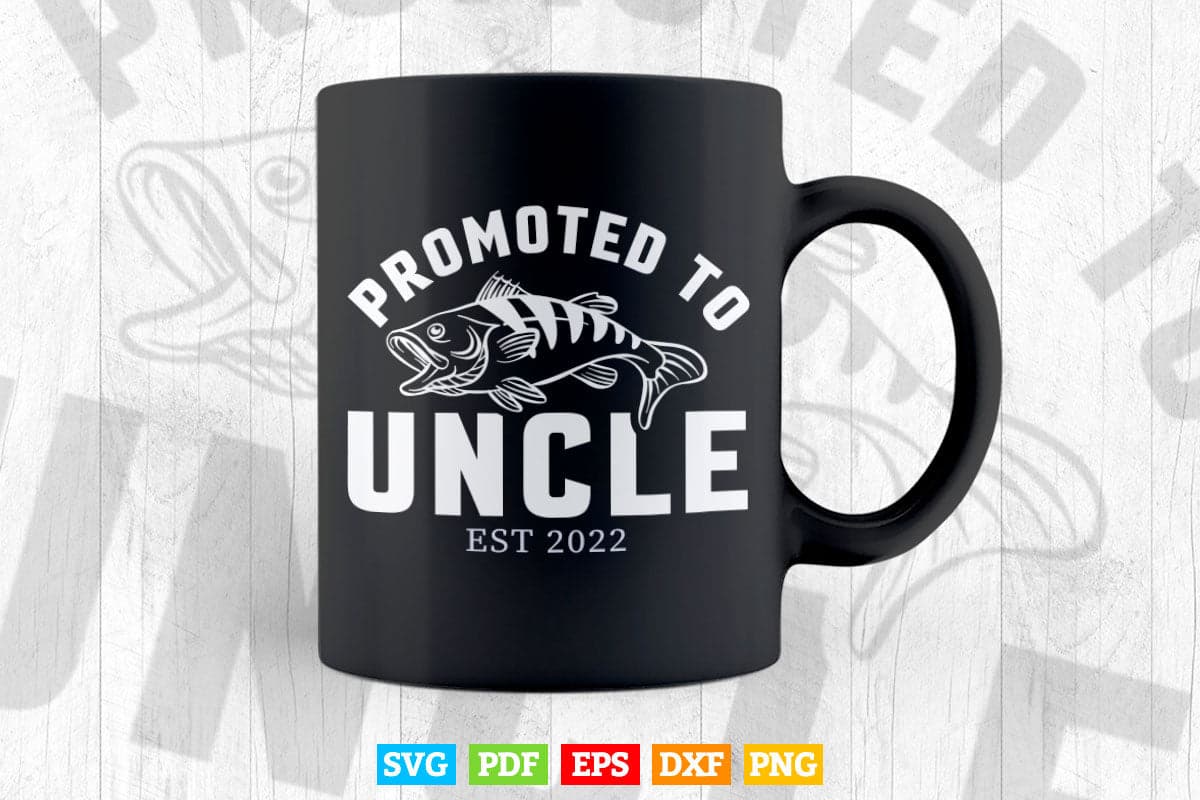 Promoted to Uncle Pregnancy Announcement Fishing Svg Png Cut Files.