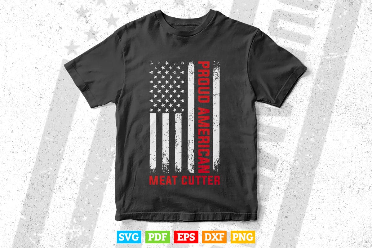Proud American Patriotic USA Flag Gift Meat Cutter Svg Png Dxf Files.