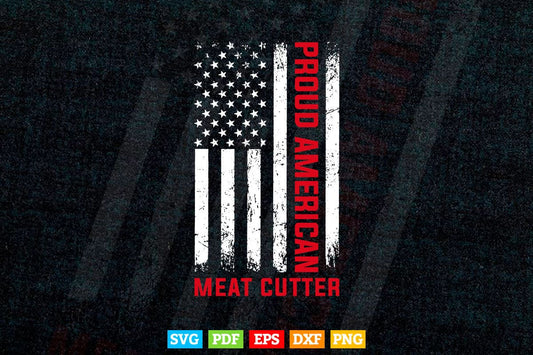 Proud American Patriotic USA Flag Gift Meat Cutter Svg Png Dxf Files.