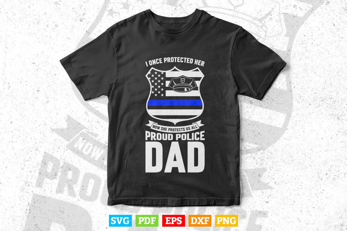 Proud Police Dad Support Police Daughter Svg Cricut Files.