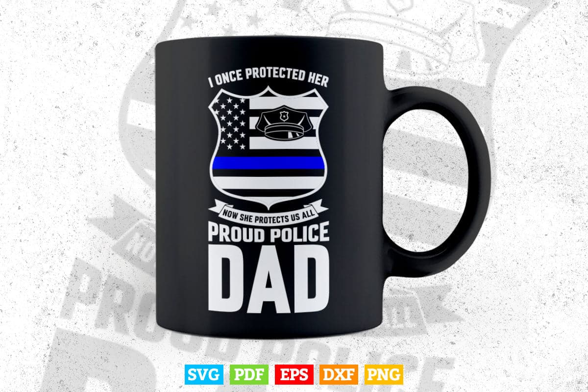 Proud Police Dad Support Police Daughter Svg Cricut Files.