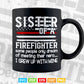 Proud Sister Of A Firefighter Thin Red Line US American Flag Svg Digital Files.