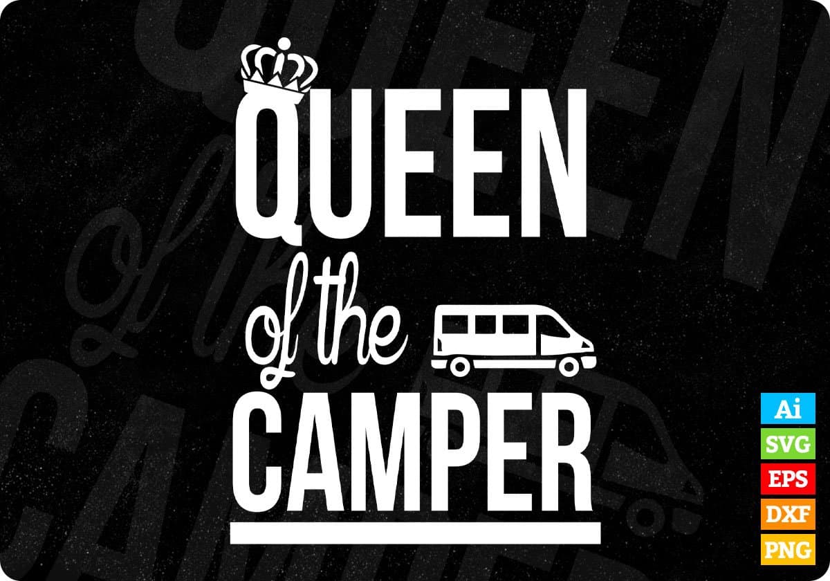 Queen Of The Camper T shirt Design In Svg Png Cutting Printable Files