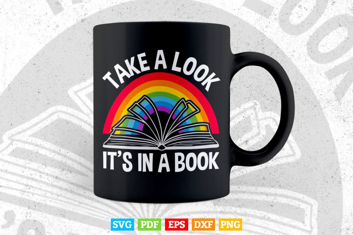 Rainbow Reading Book Lover Svg Png Cut Files.